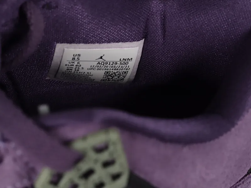 All categories Air Jordan Jordan series basketball shoes Air Jordan 4 F version Air Jordan 4 Retro "Canyon Purple" AJ4 Joe 4 purple suede basketball shoes AQ9129-500